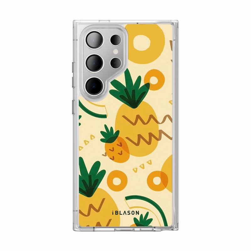 Fingerprint Resistant Screen Galaxy S24 Ultra Halo Magsafe Cute Phone Case - Pineapple