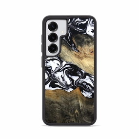 Galaxy S25 Wood Phone Case - Kenyon (Black & White, 781630) Bubble Free Screen Anti Finger Oil Coating