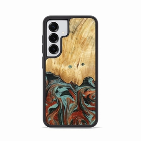 Galaxy S25 Wood Phone Case - Mahlon (Green, 781565) Soft Edge Screen Guard