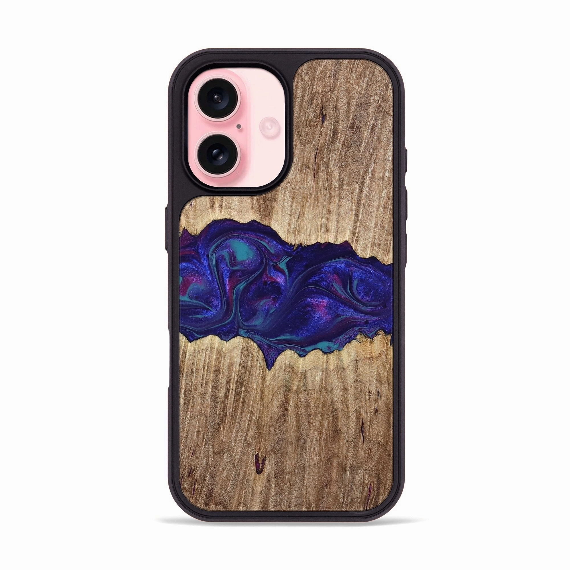 Impact Resistant Anti Dust Film Iphone 16 Wood Phone Case - Gaston (Purple, 767907)
