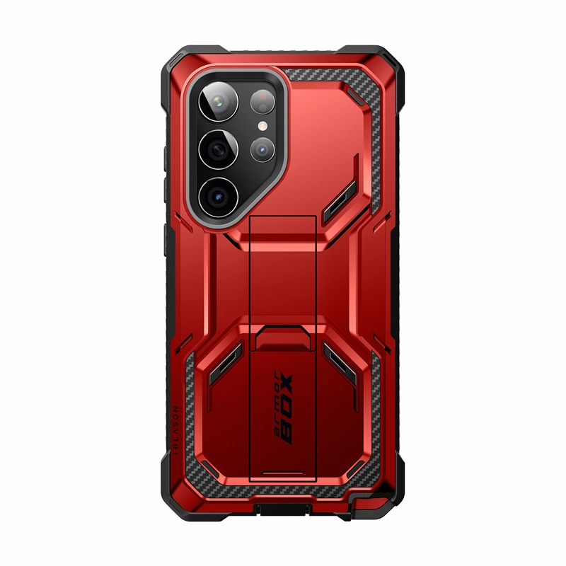 Galaxy S23 Ultra Armorbox Case - Metallic Red Anti Reflection Screen Anti Finger Oil