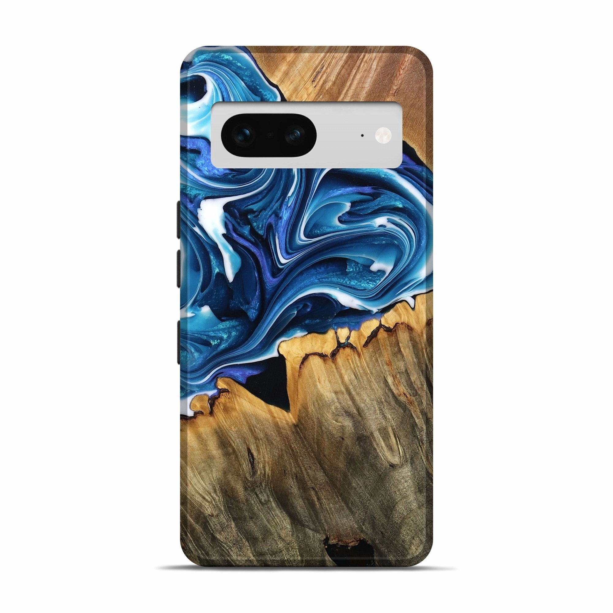 Anti Finger Smudge HD Screen Protector Pixel 7 Wood Live Edge Phone Case - Johnie (Blue, 777391)