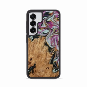 Anti Scratch Shield Fingerprint Resistant Screen Galaxy S25 Wood Phone Case - Aimee (Green, 777918)