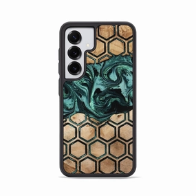 Anti Blue Light Tempered Glass Galaxy S25 Wood Phone Case - Evie (Pattern, 776021)