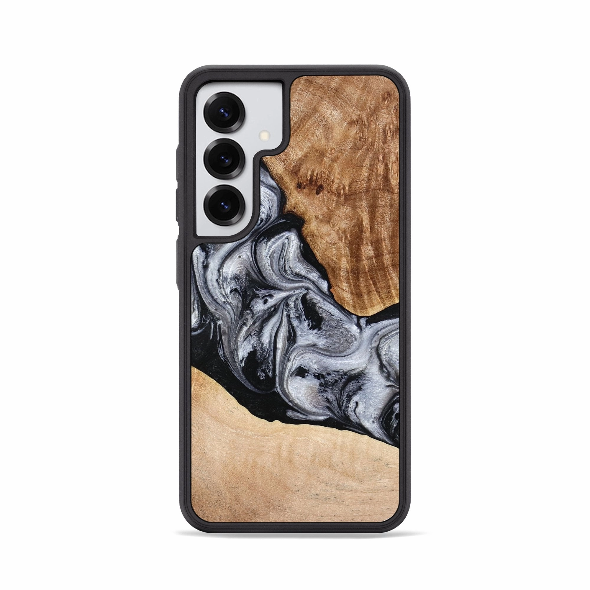 Galaxy S25 Wood Phone Case - Elia (Black & White, 775649) Anti Fog Anti Yellowing Film