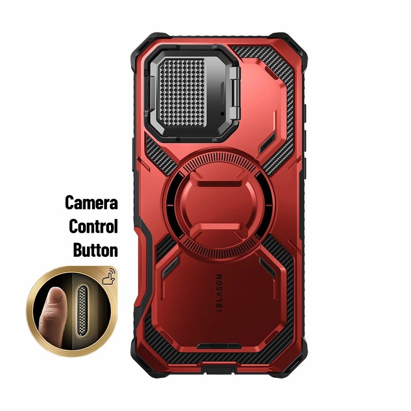 Anti Scratch Coating Iphone 16 Pro Max Armorbox Camera Control Button Case - Metallic Red