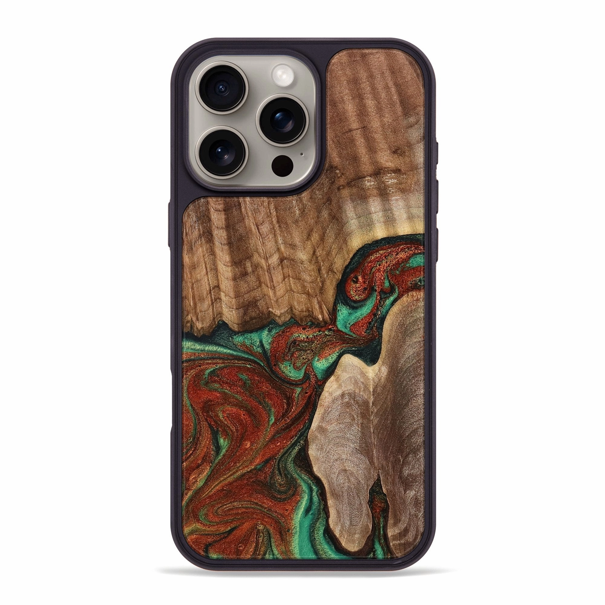 Anti Yellowing Film Anti Spy Film Iphone 16 Pro Max Wood Phone Case - Bailee (Green, 774952)
