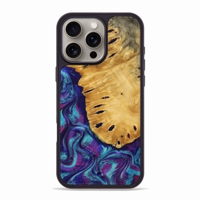 Iphone 16 Pro Max Wood Phone Case - Elias (Purple, 773341) Anti Finger Stain