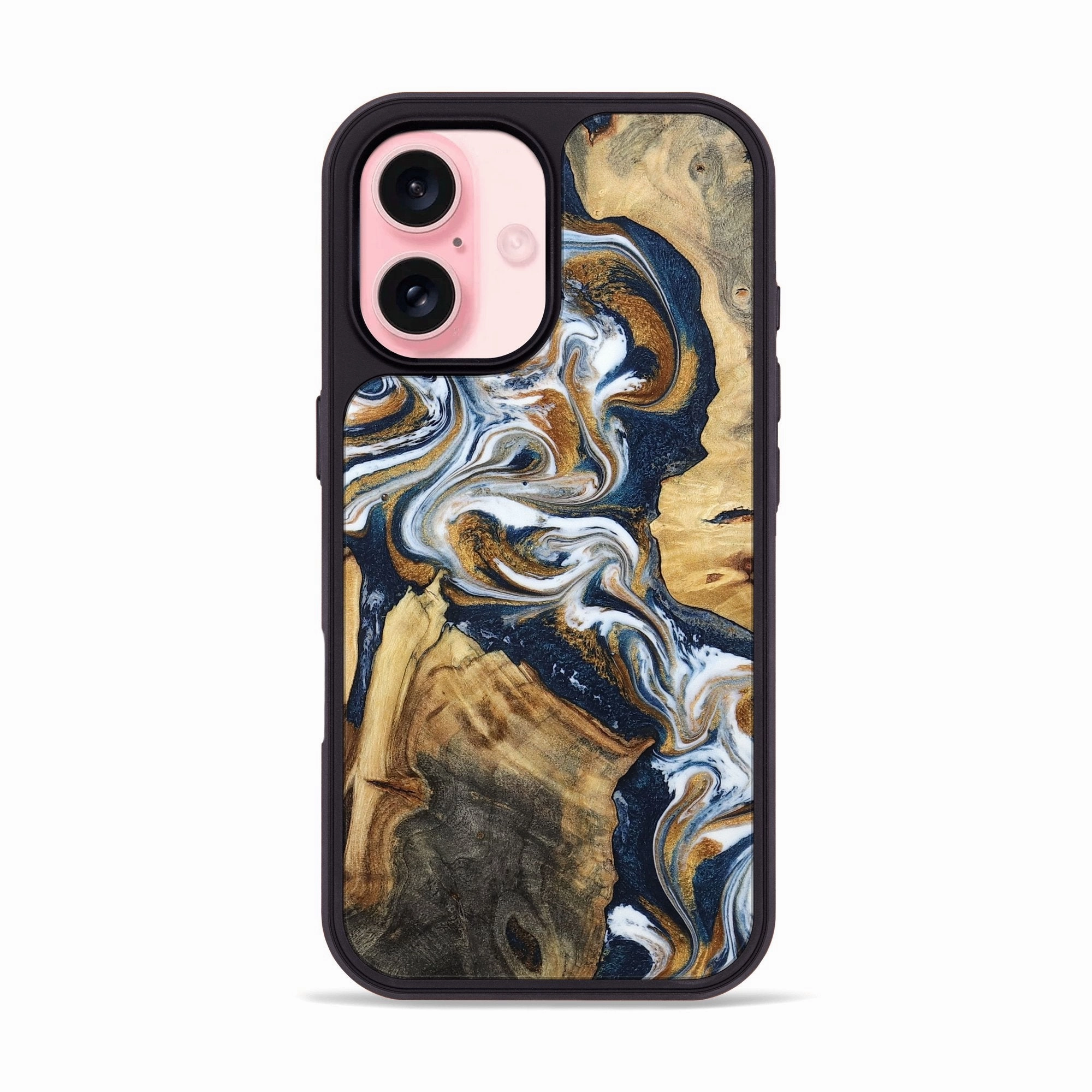 Iphone 16 Wood Phone Case - Norma (Teal & Gold, 781667) Water Resistant