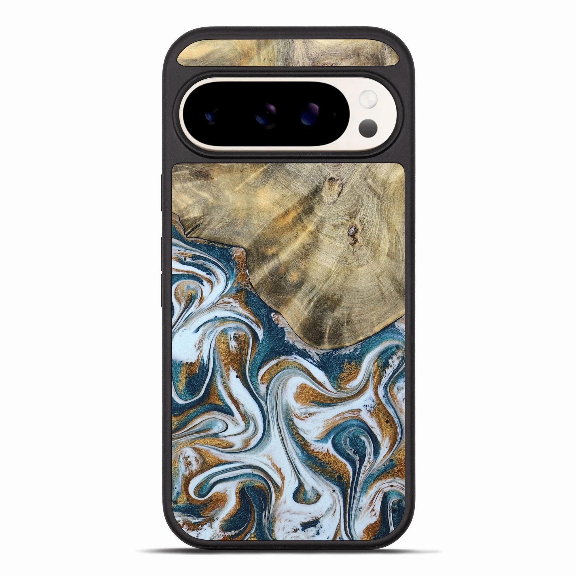 Anti Shock Screen Pixel 10 Pro Xl Wood Phone Case - Kirstin (Teal & Gold, 780494)