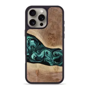 Iphone 16 Pro Max Wood Phone Case - Lilla (Green, 780040) Impact Protection