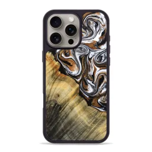Fingerprint Free Anti Static Film Iphone 16 Pro Max Wood Phone Case - Spring (Black & White, 779207)