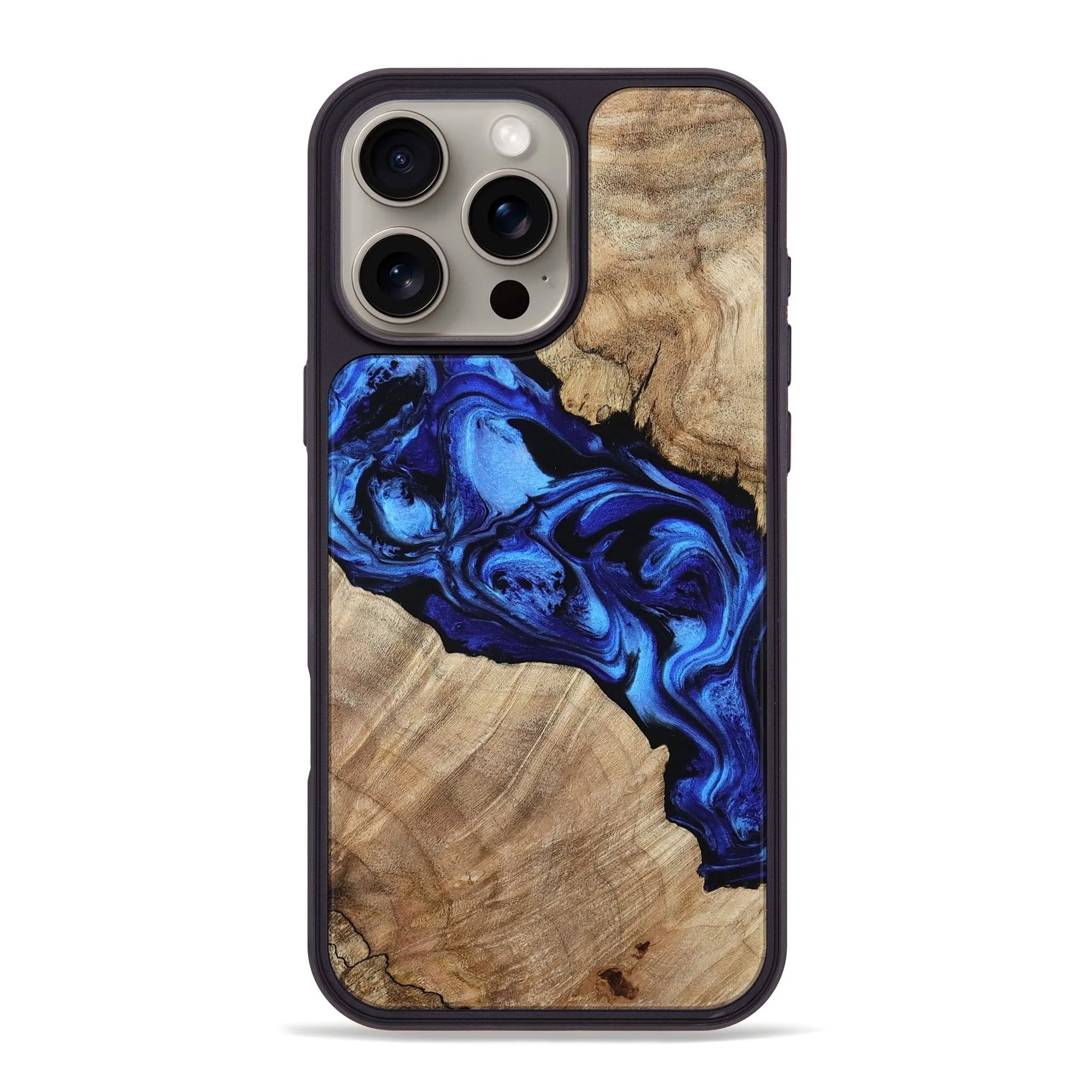 Smooth Touch Film Iphone 16 Pro Max Wood Phone Case - Therese (Blue, 780682)
