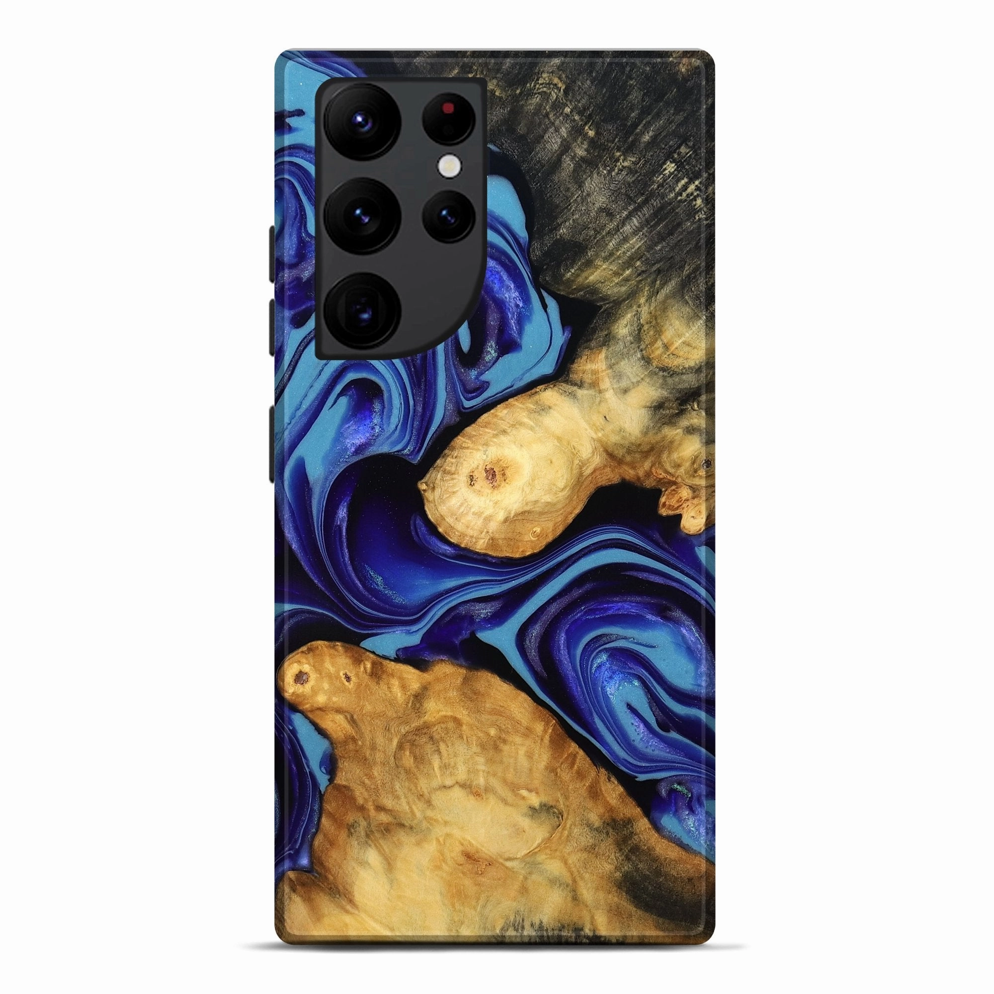 High Transparency Anti Fog Galaxy S22 Ultra Wood Live Edge Phone Case - Jamya (Blue, 779196)
