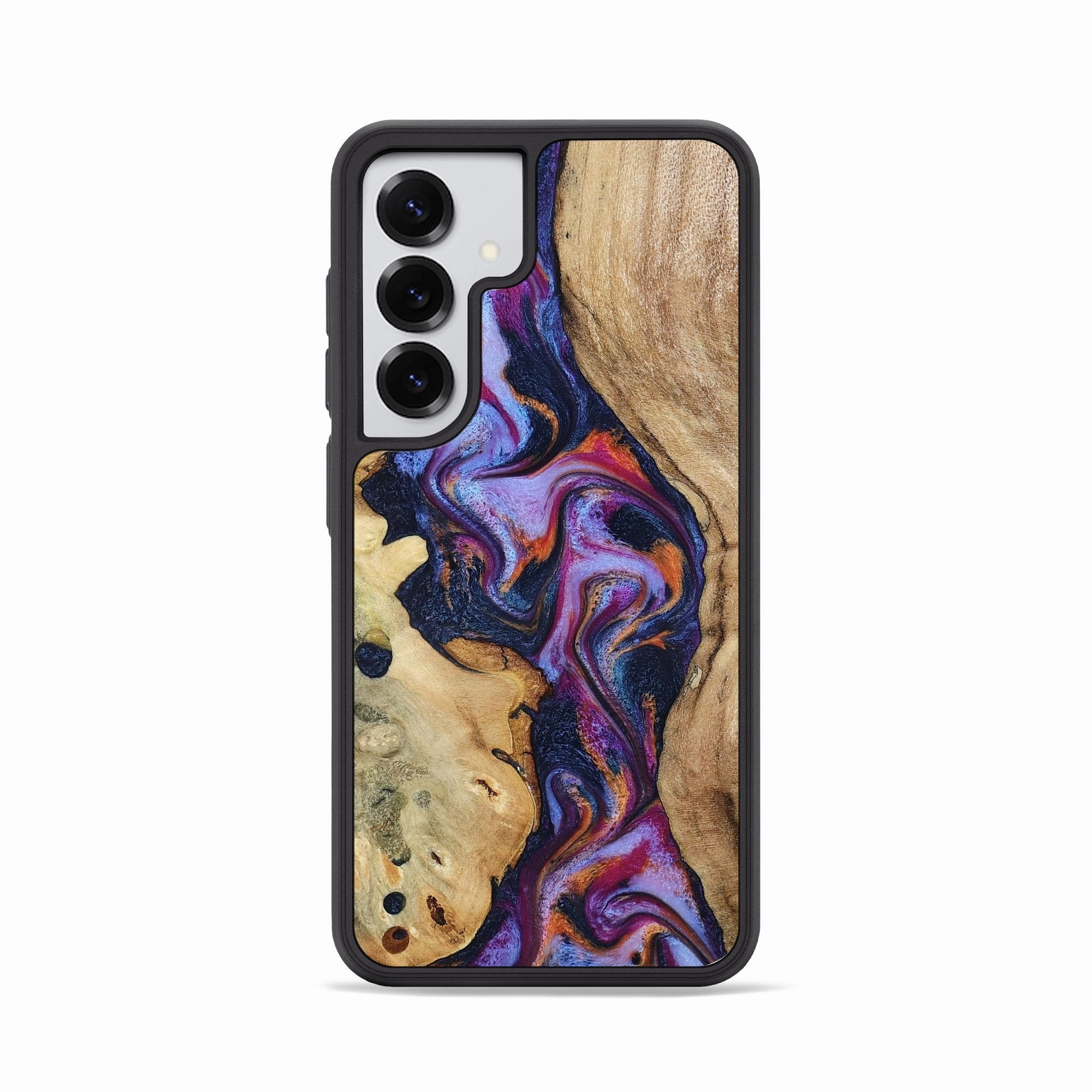 Crystal Clear Screen Tempered Screen Protector Galaxy S25 Wood Phone Case - Jaiden (Blue, 780349)