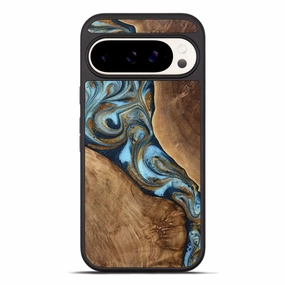 Pixel 10 Pro Xl Wood Phone Case - Kalani (Teal & Gold, 770391) Anti Spy