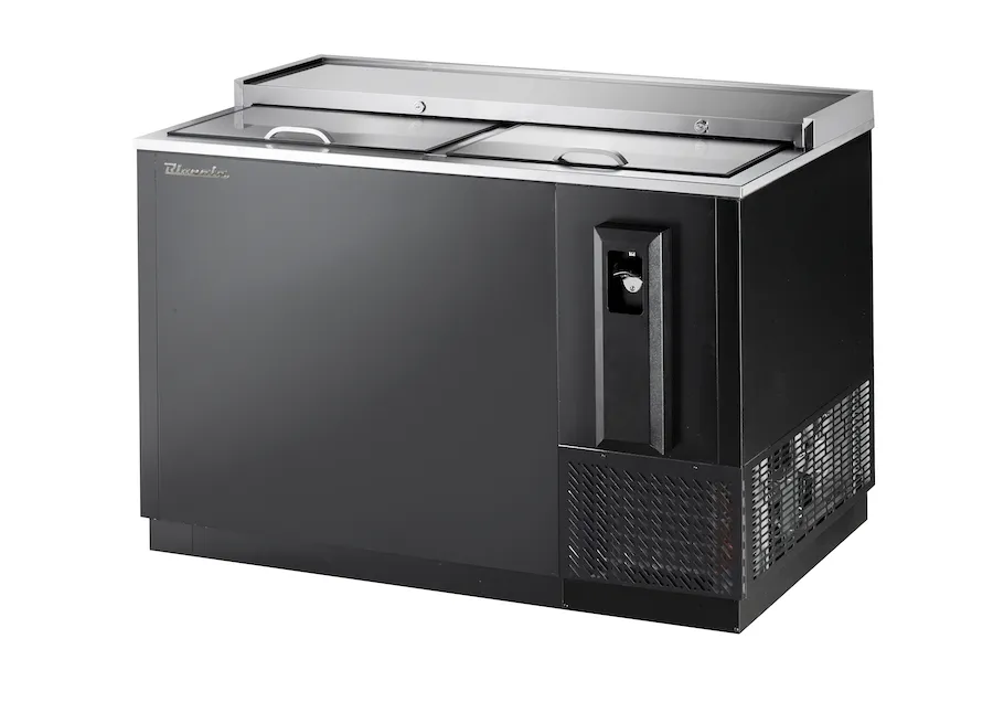 Blue Air - BBC-50B-HC, Bottle Cooler 2 slide tops, Black Finish Exterior, 50" W x 28-1/2" D, R-290 Refrigerant