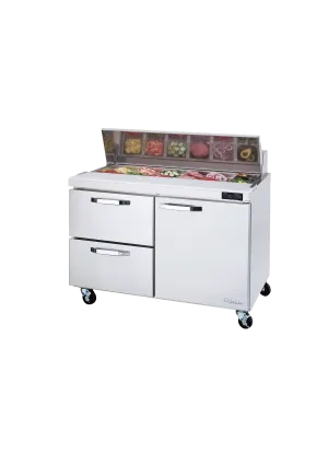 Blue Air - BLPT60-D2L-HC, 2 Drawers 1 Door (R) Prep. Table with (16) 1/6  Pans - 60" wide, 16.5 cu/ft., R-290 Refrigerant