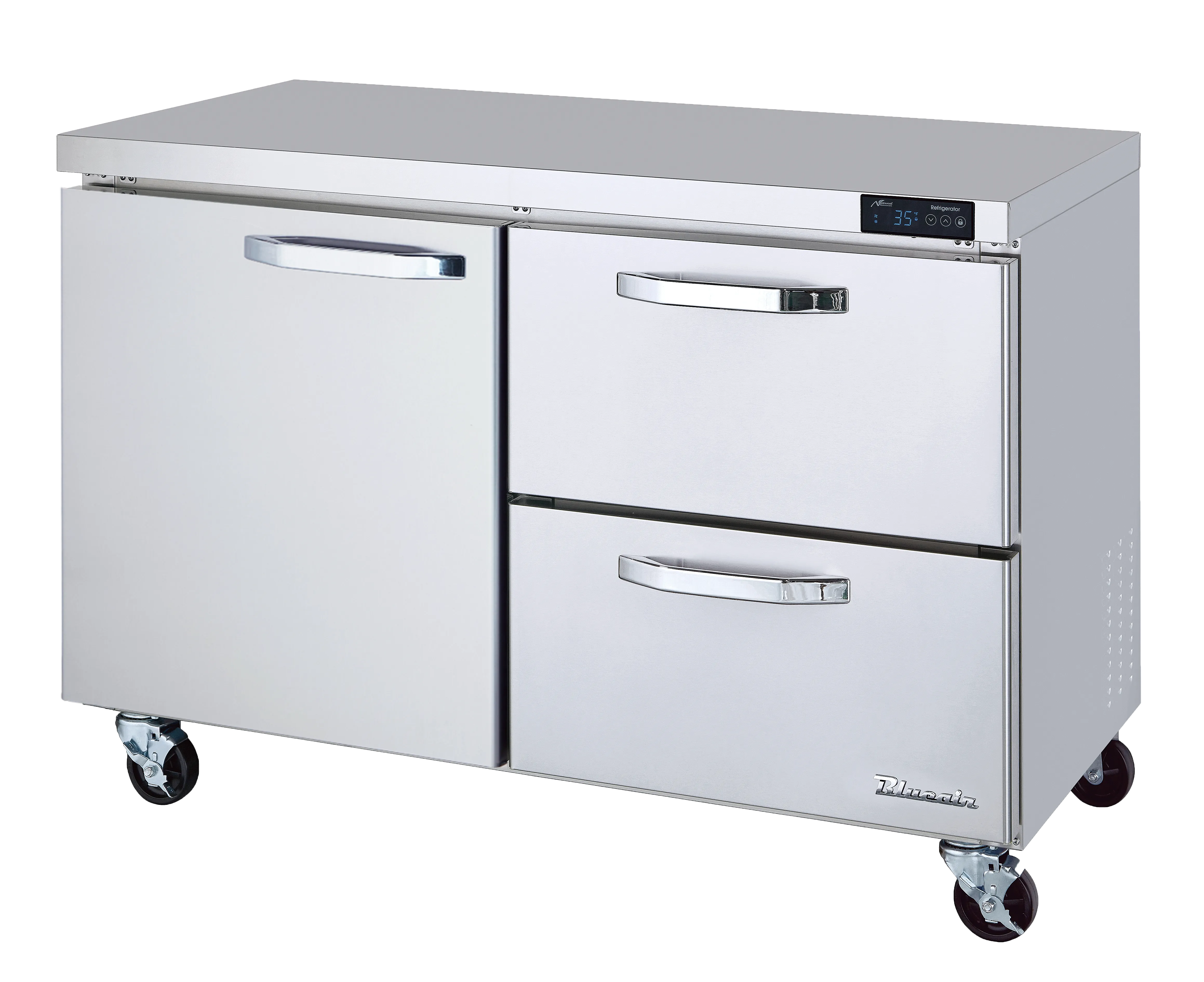 Blue Air - BLUR60-D2R-HC, 2 Drawers 1 Door (L) All Stainless Undercounter Refrigerator - 60" wide, 16.5 cu/ft., R-290 Refrigerant