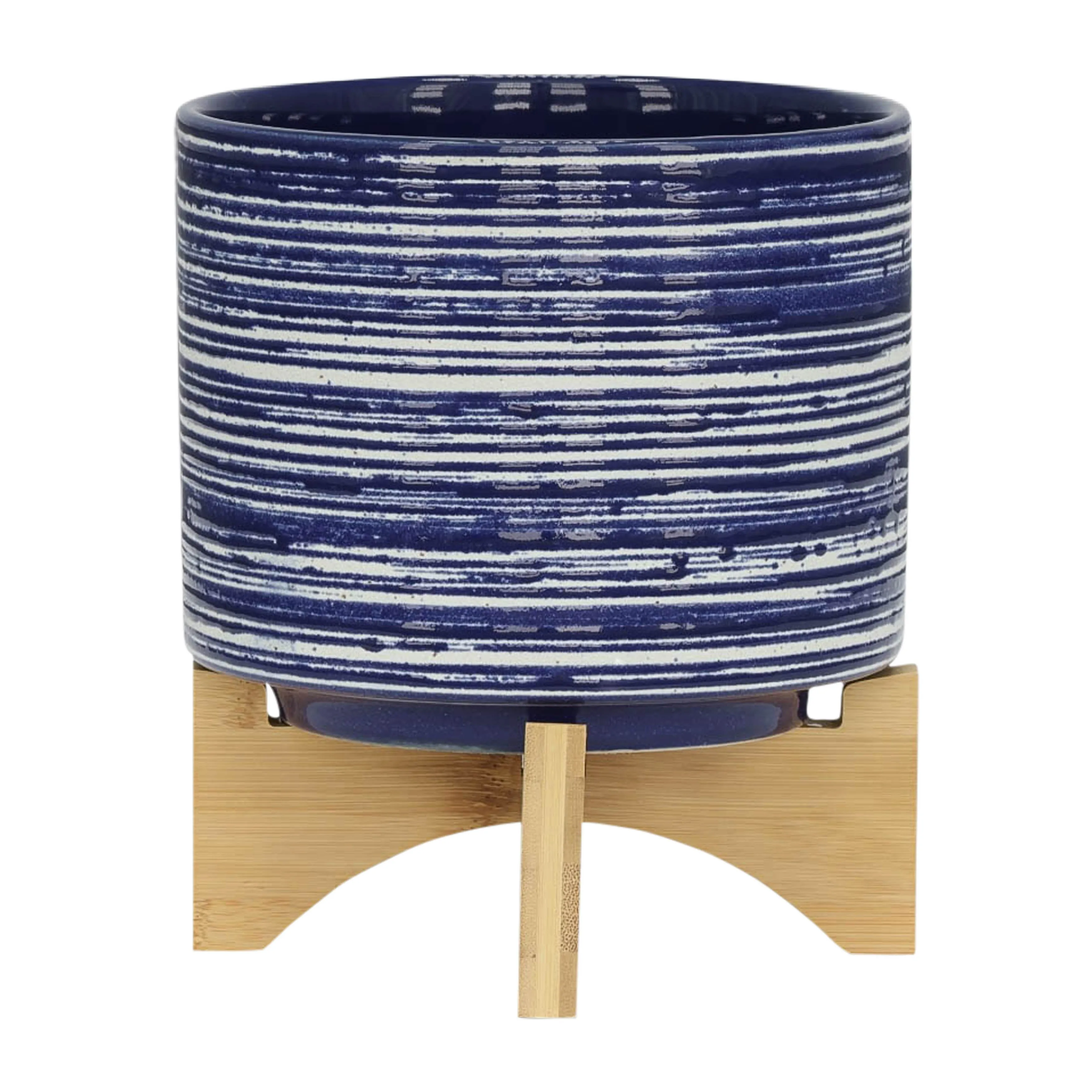 CER, S/2 5/8" PLANTER ON STAND, BLUE