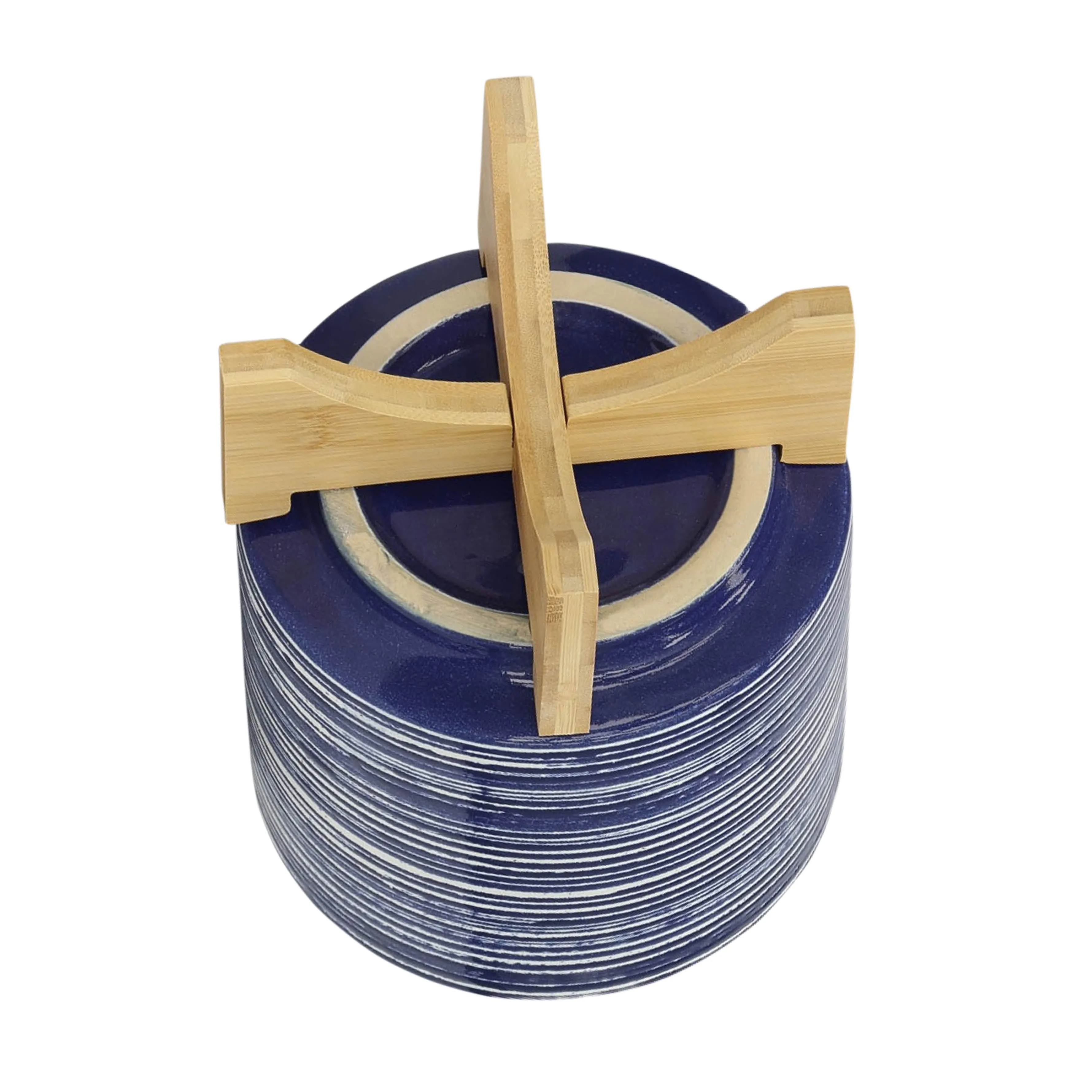 CER, S/2 5/8" PLANTER ON STAND, BLUE
