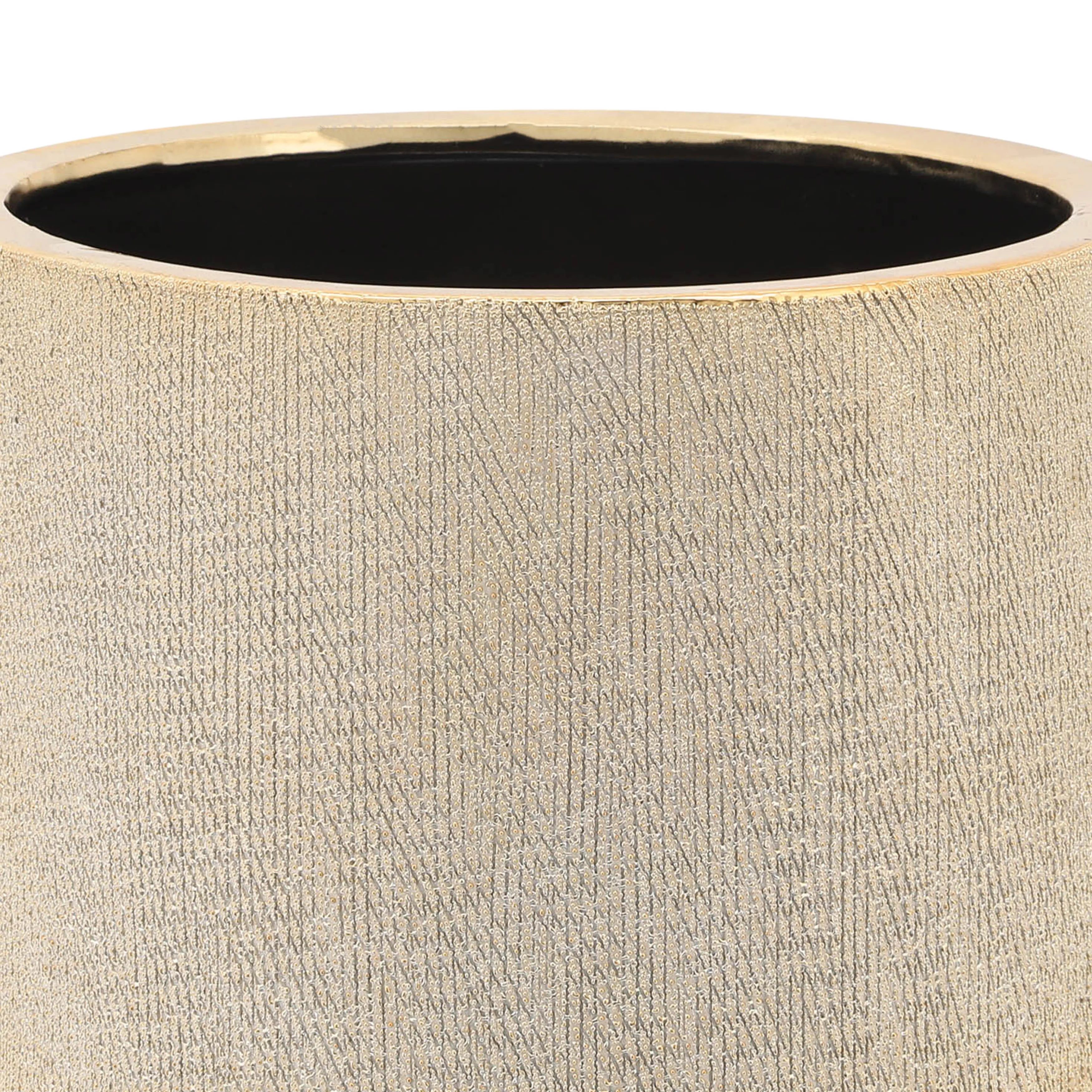 CER, S/2 6/8" FOOTED SCRATCHED PLANTERS, CHAMPAGNE
