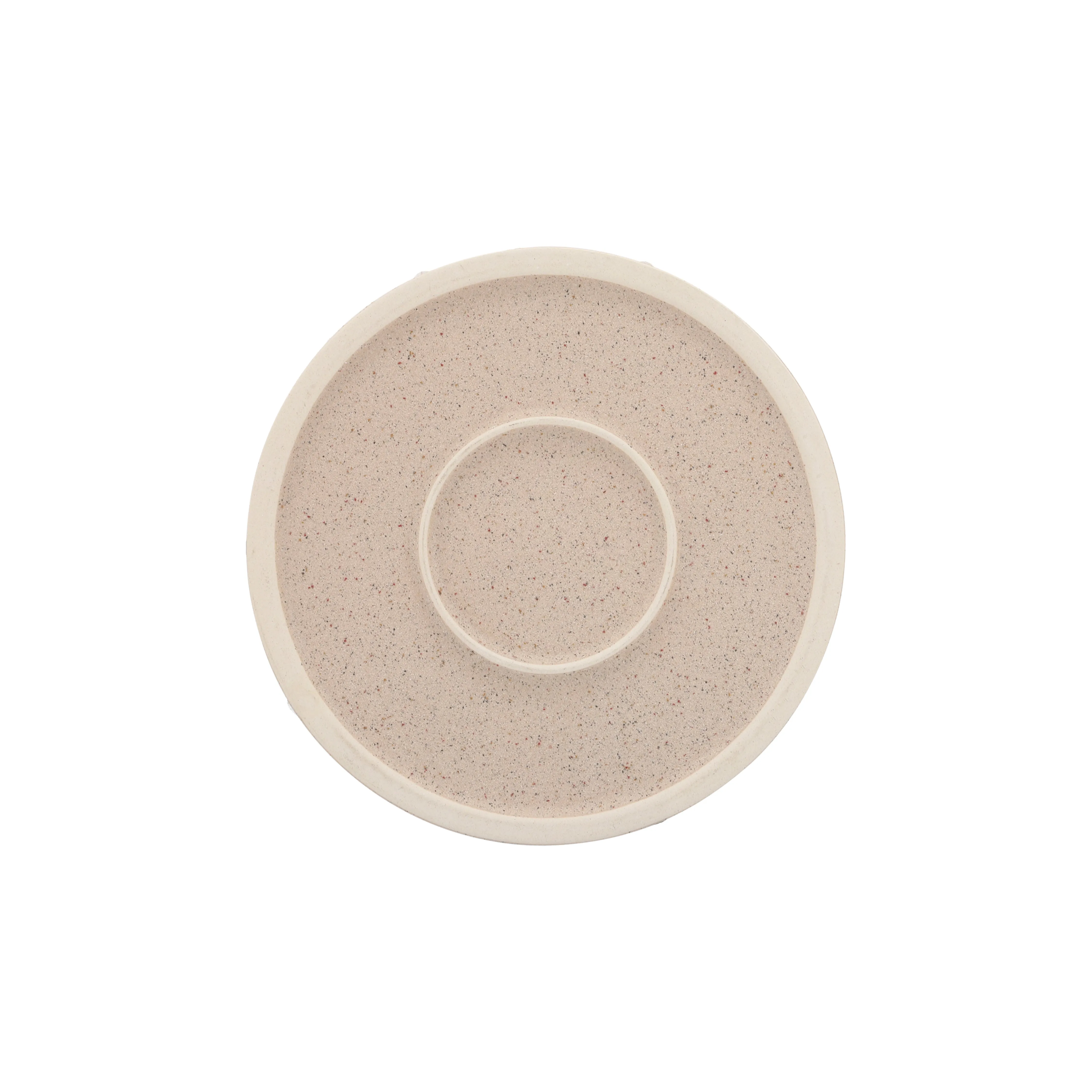 Cer, S/2 7/10"D Planters W/ Saucer, Tan
