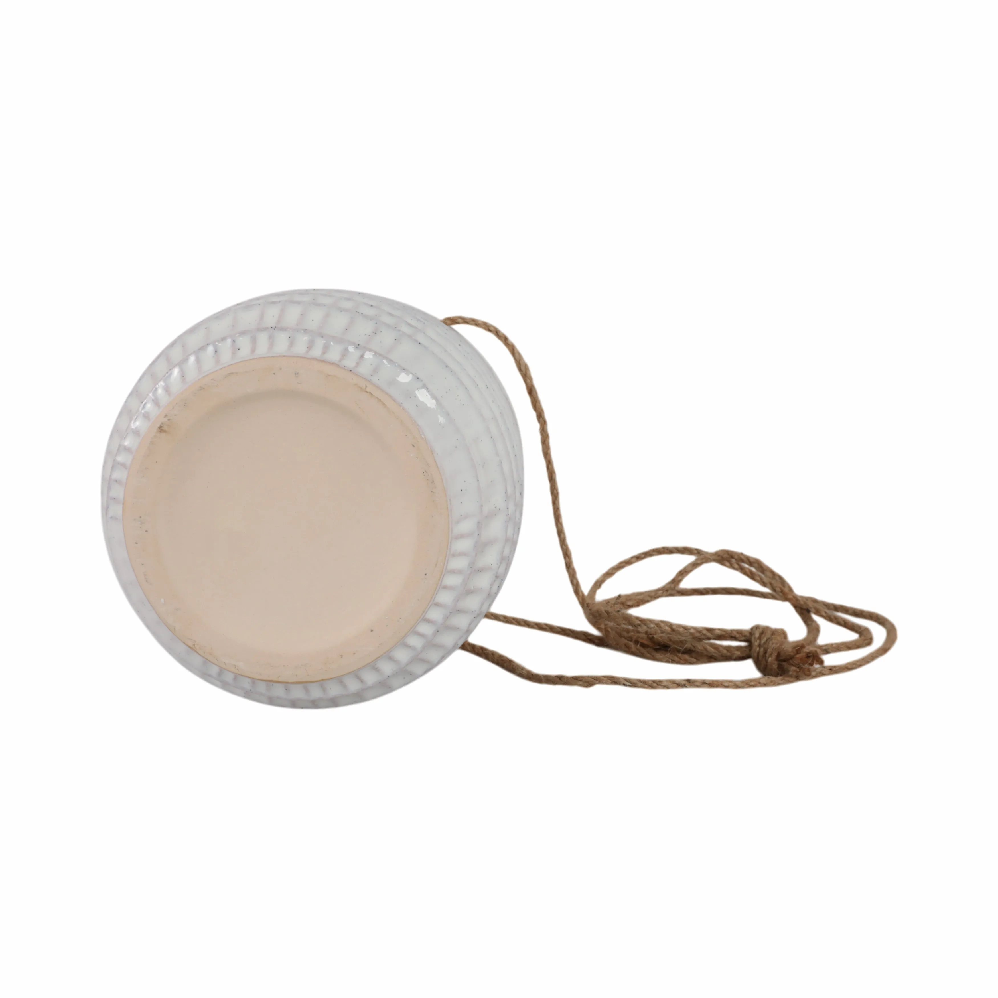 Ceramic 6" Dimpled Hanging Planter, Beige