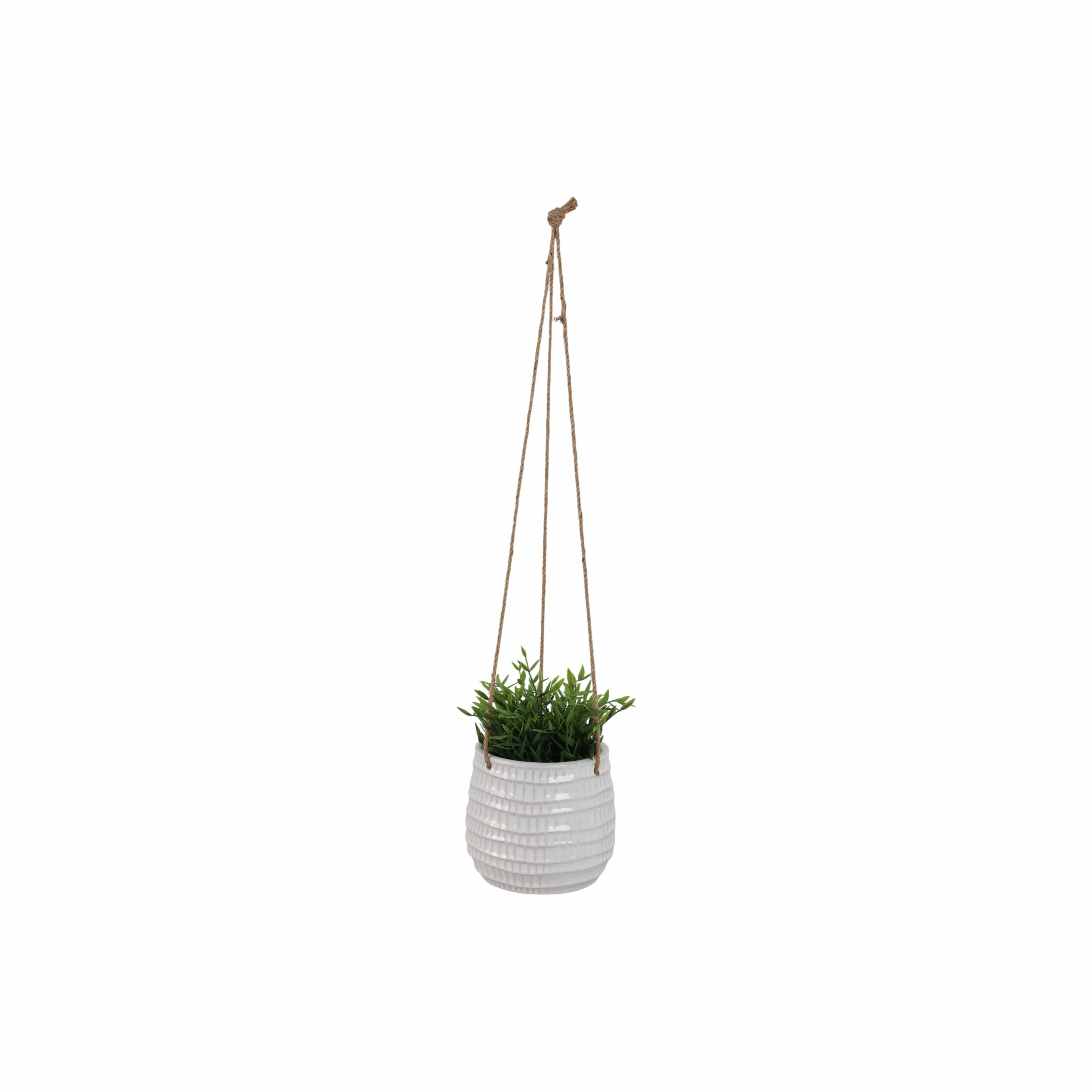 Ceramic 6" Dimpled Hanging Planter, Beige