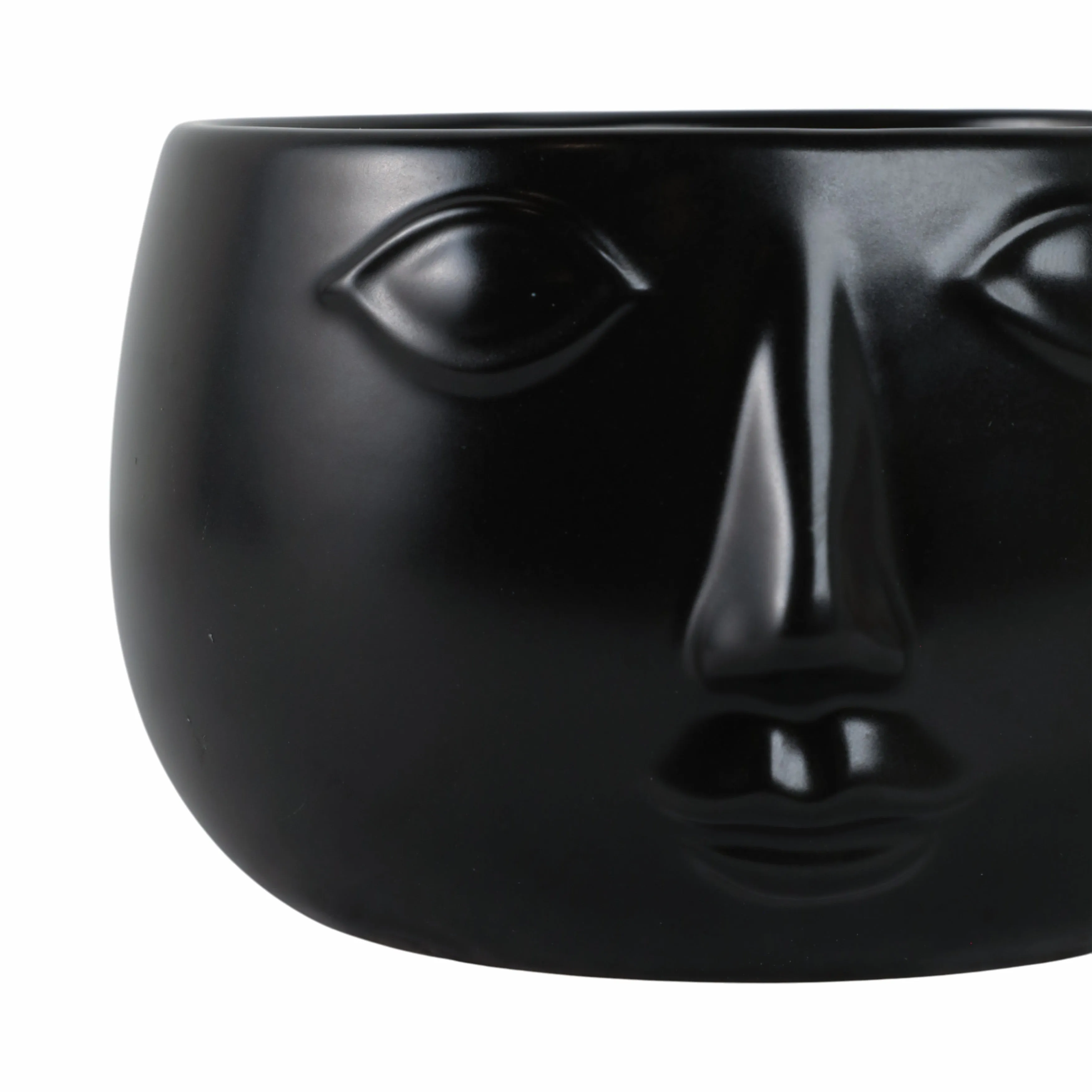 Ceramic 7" Face Planter, Matte Black