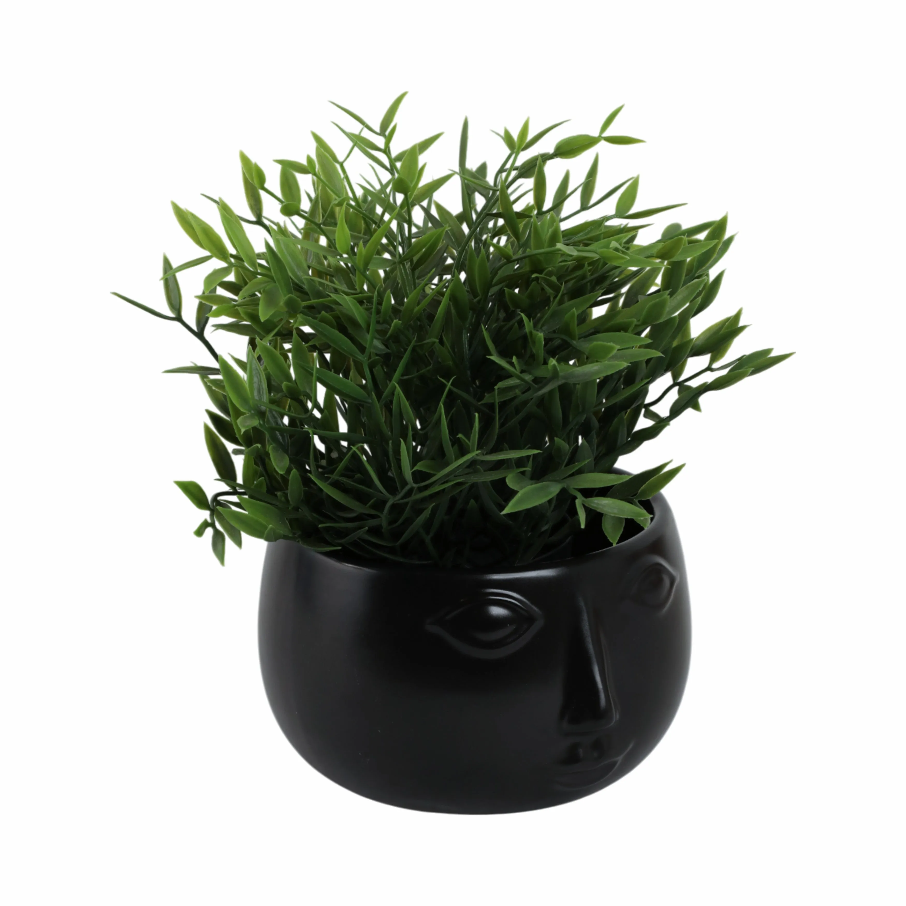 Ceramic 7" Face Planter, Matte Black