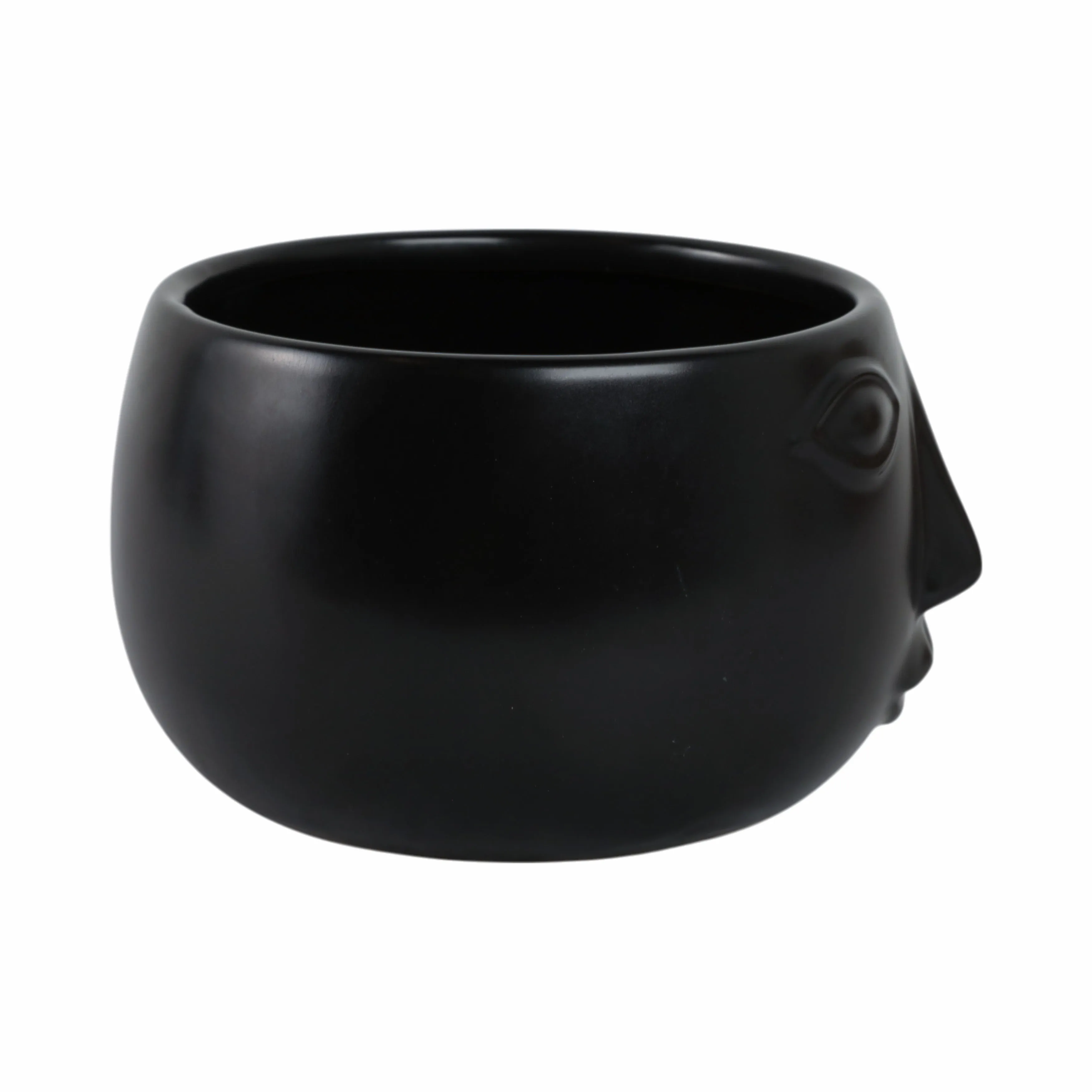 Ceramic 7" Face Planter, Matte Black