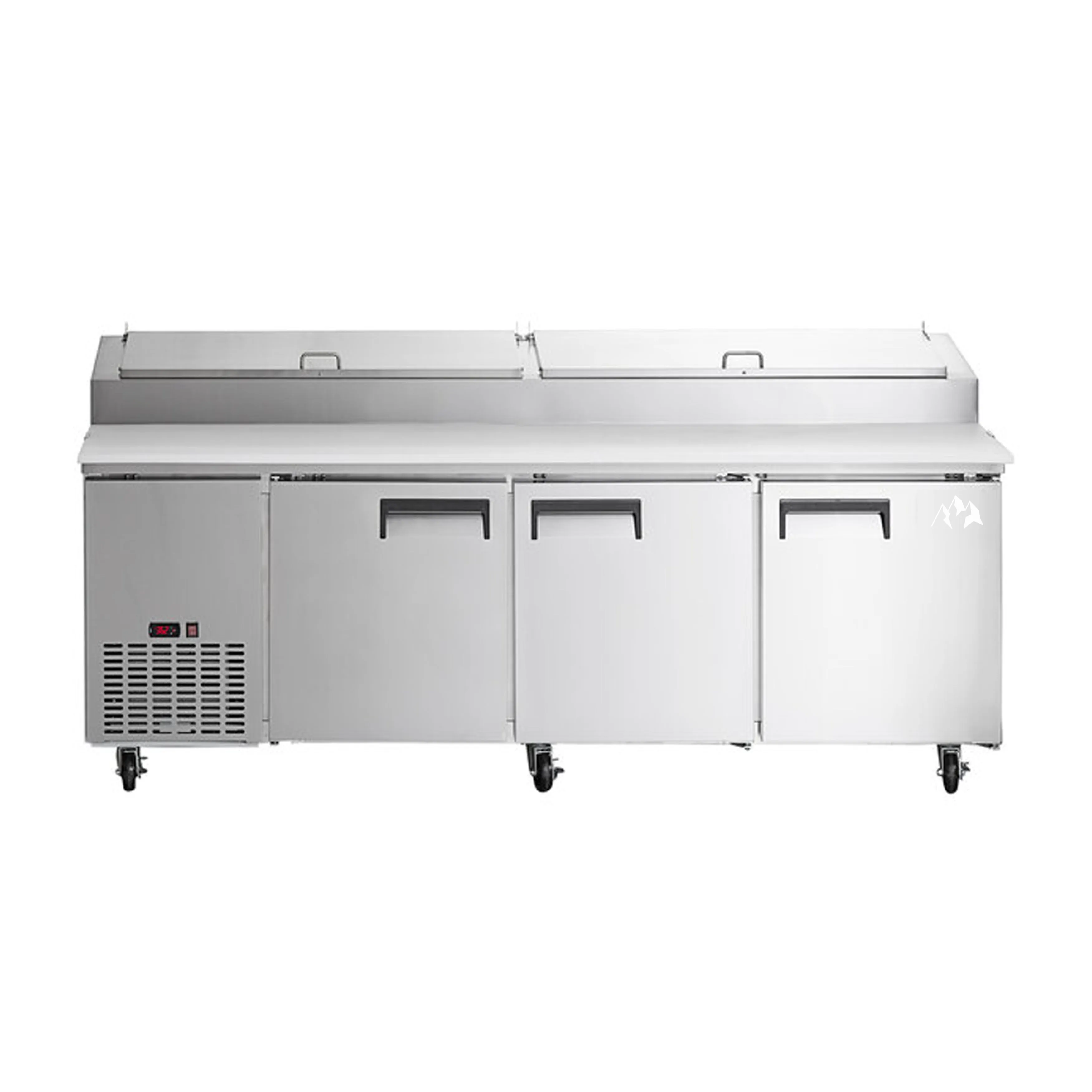 Chef AAA - APPT-91-HC, Commercial 91" Pizza Prep Table Refrigerator 12 Pans 3 Door Stainless Steel 24.2 cu.ft.