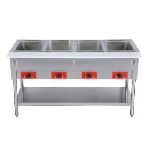 Chef AAA - FW-CN-0004-D, Commercial 58" Electric Steam Table with Cutting Board and Under-Shelf