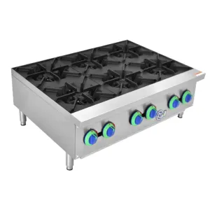 Chef AAA - KF-HP36-M, Commercial 36" Hot Plate Countertop 6 Burner Gas