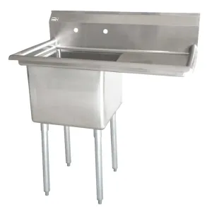 Chef AAA - One Tub Pot Sink 3.5 Inch Center Drain Right Drain Board | 43762