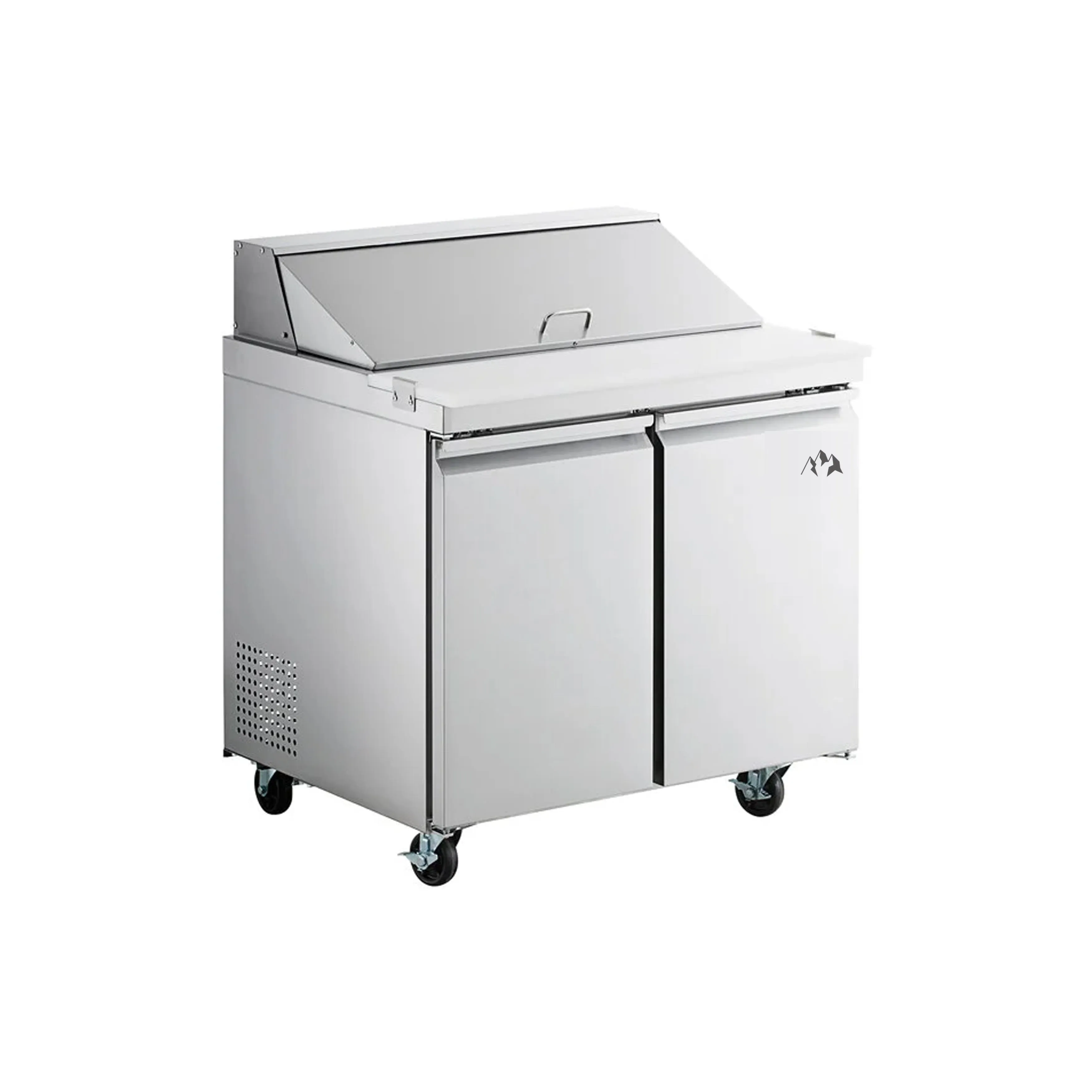 Chef AAA - SS-PT-36-HC, Commercial 36" Sandwich Prep Table Refrigerator 10 Pans 2 Door Stainless Steel 7.6 cu.ft.