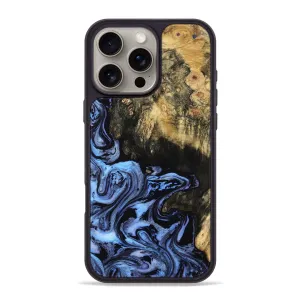 Anti Finger Mark Film HD Clarity Iphone 16 Pro Max Wood Phone Case - Britney (Blue, 781780)