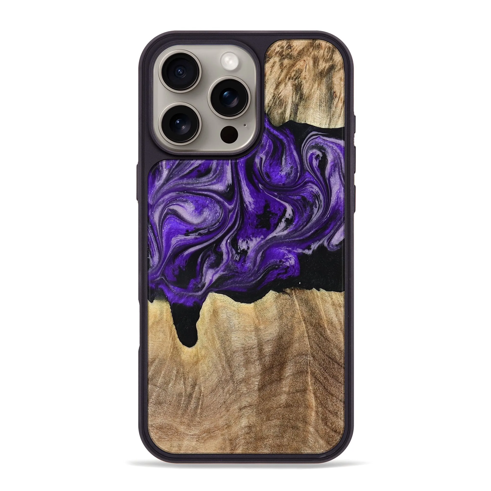 Iphone 16 Pro Max Wood Phone Case - Shelli (Purple, 777548) Screen Guard