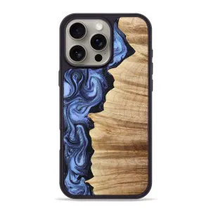 Anti Finger Stain Anti Static Film Iphone 16 Pro Max Wood Phone Case - Lindy (Blue, 778671)