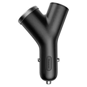 Overvoltage Protection Baseus Y Type Car Charger Car Charger 2X Usb   Cigarette Lighter Socket 3.4A Black (Ccall-Yx01)