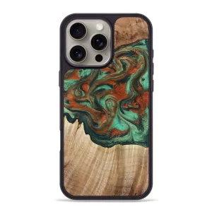 Iphone 16 Pro Max Wood Phone Case - Dejah (Green, 781123) Anti Finger Oil Scratch Protection