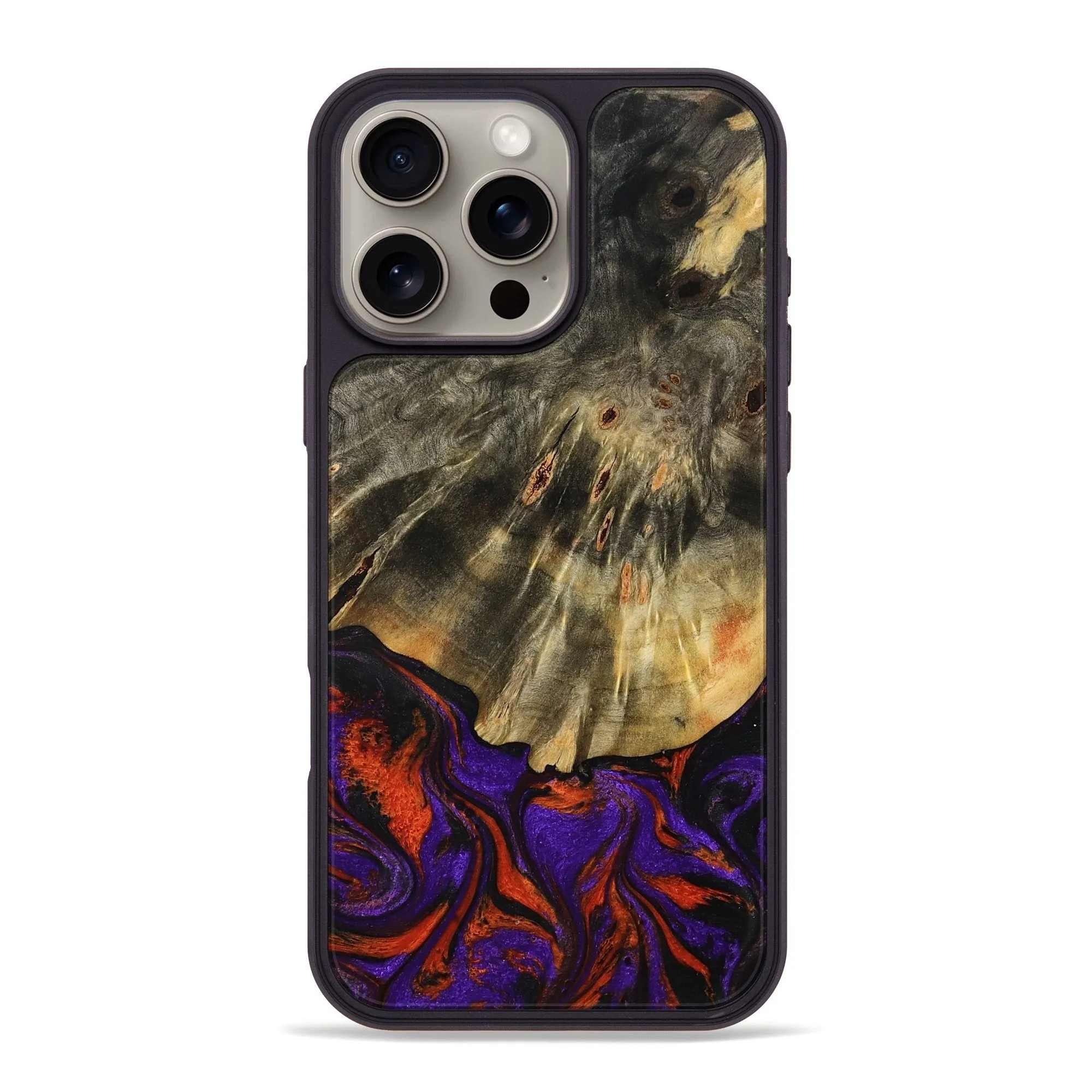 Iphone 16 Pro Max Wood Phone Case - Christa (Purple, 777022) Fingerprint Resistant Coating