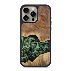 Iphone 16 Pro Max Wood Phone Case - Zhane (Green, 779797) Scratch Resistant Coating