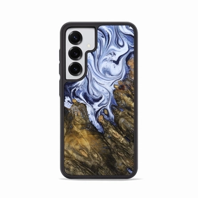Anti Reflection Galaxy S25 Wood Phone Case - Johnson (Blue, 778597)
