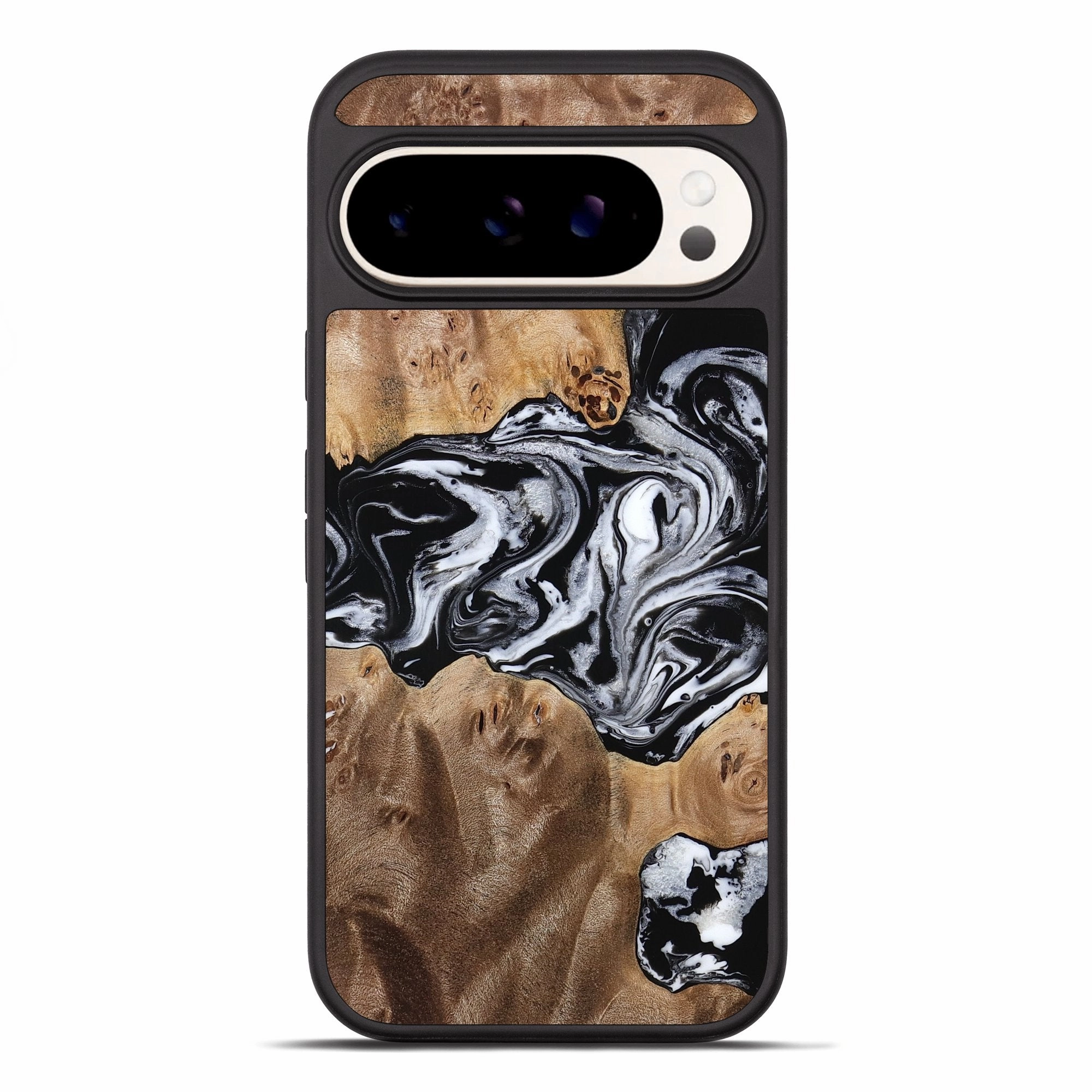 Pixel 10 Pro Xl Wood Phone Case - Delphia (Black & White, 770172) Anti Finger Smudge Film