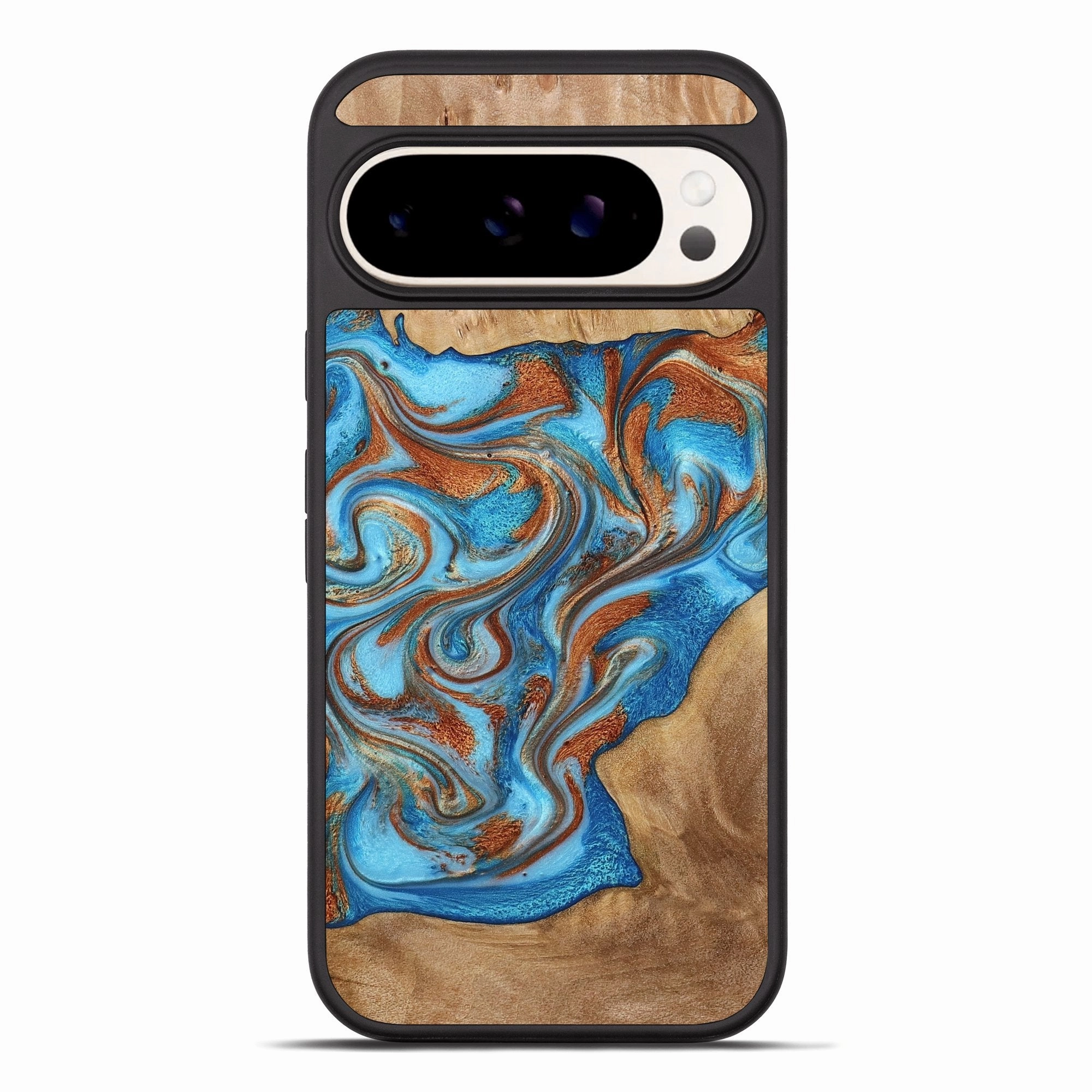 Anti Glare Film Pixel 10 Pro Xl Wood Phone Case - Leann (Teal & Gold, 772695)