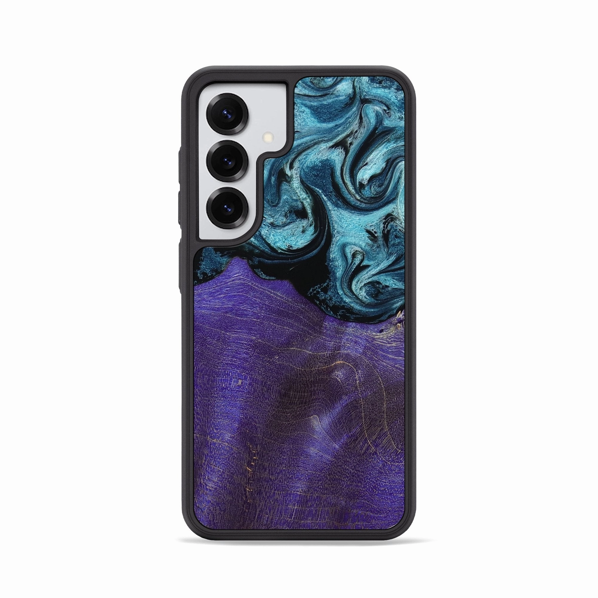 Galaxy S25 Wood Phone Case - Karyn (Blue, 781576) Anti Finger Smudge
