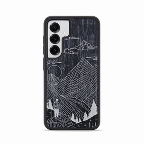 Anti Finger Streak Anti Glare Galaxy S25 Wood Phone Case - Roaming - Ebony (Curated)