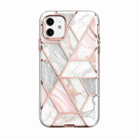 Shock Absorbing Iphone 11 Cosmo Case-Marble Pink